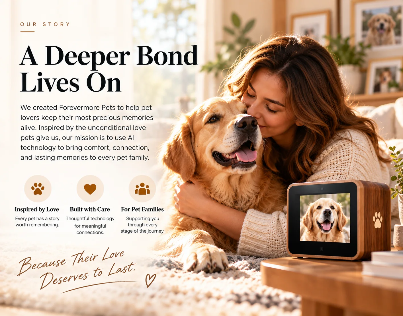 Conceptual pet memorial lifestyle image